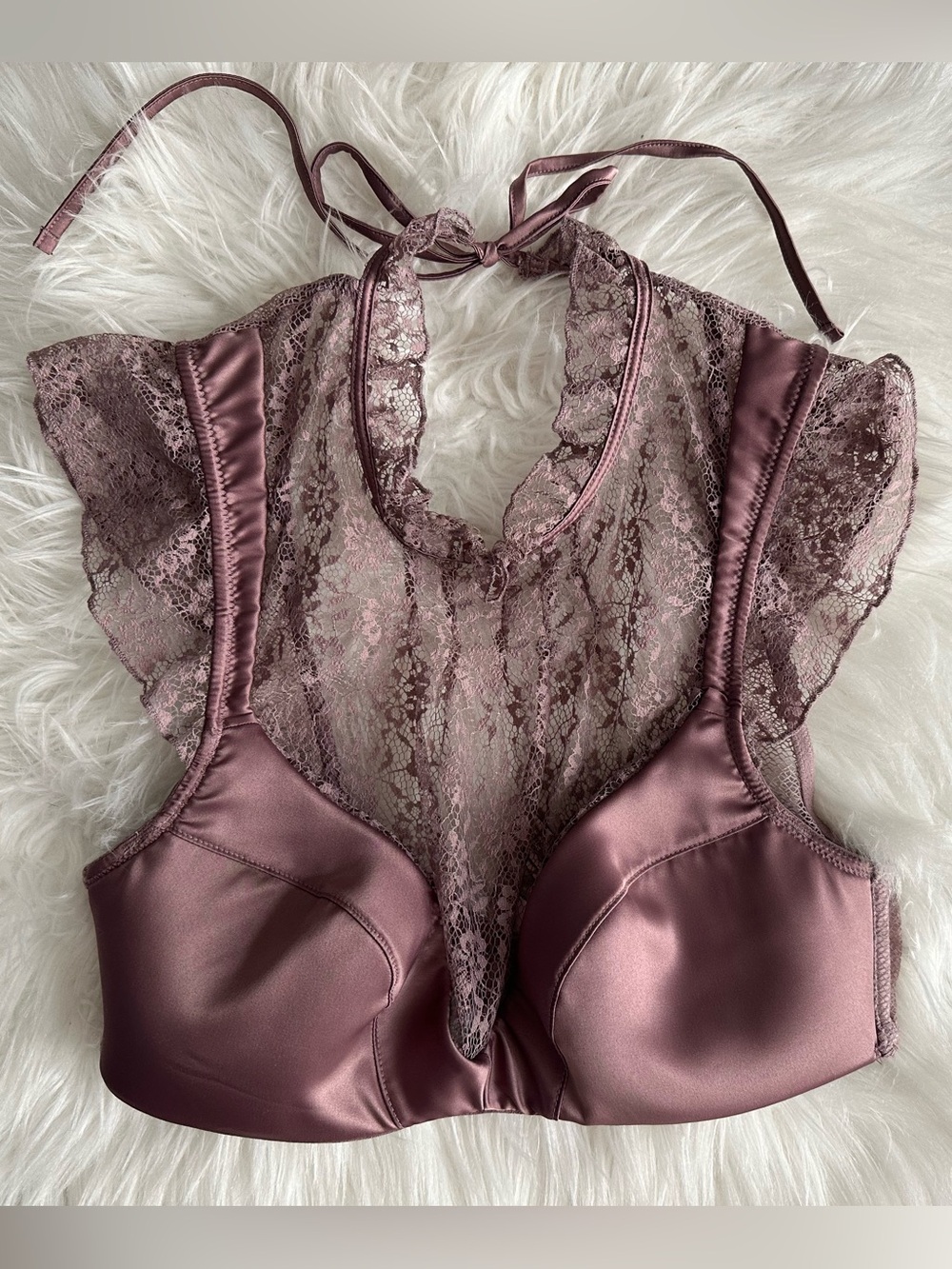 Victoria's Secret Dream Angels Satin & Lace Bra Halter Top